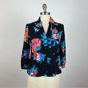 Anthropologie Maeve Floral Boxy Button Down